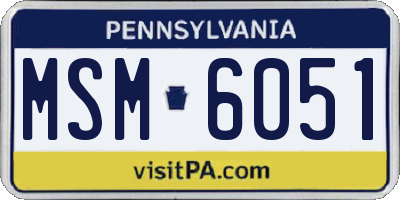 PA license plate MSM6051