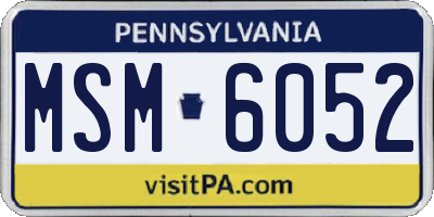 PA license plate MSM6052