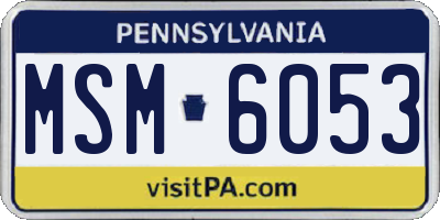 PA license plate MSM6053