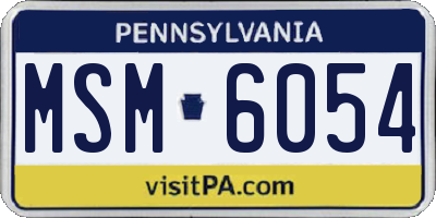 PA license plate MSM6054