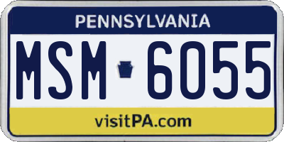 PA license plate MSM6055