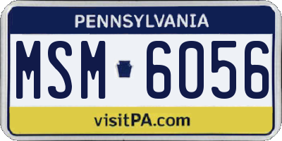 PA license plate MSM6056