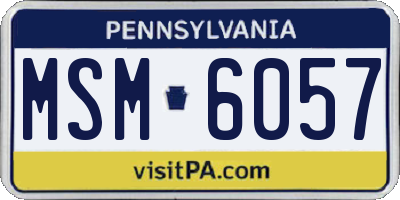 PA license plate MSM6057