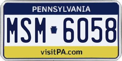 PA license plate MSM6058