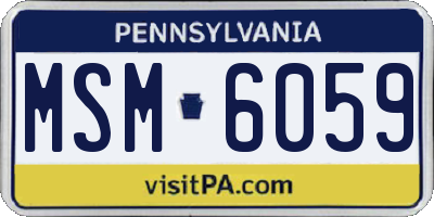 PA license plate MSM6059