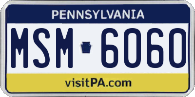 PA license plate MSM6060