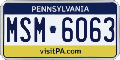 PA license plate MSM6063