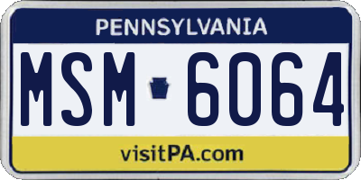 PA license plate MSM6064