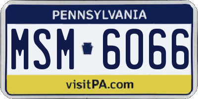 PA license plate MSM6066
