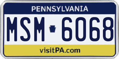 PA license plate MSM6068