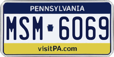 PA license plate MSM6069
