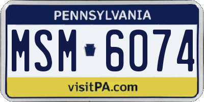 PA license plate MSM6074