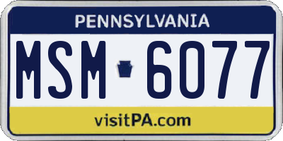 PA license plate MSM6077