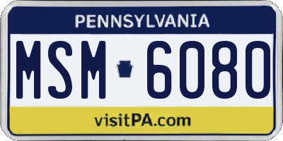 PA license plate MSM6080