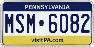 PA license plate MSM6082
