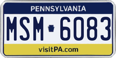 PA license plate MSM6083