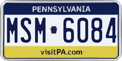 PA license plate MSM6084