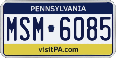 PA license plate MSM6085