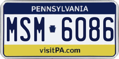 PA license plate MSM6086