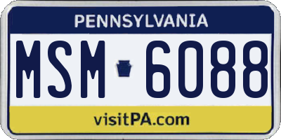 PA license plate MSM6088