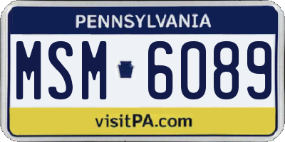 PA license plate MSM6089