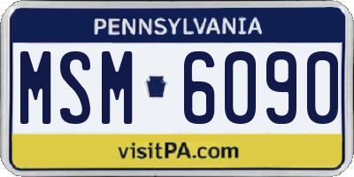 PA license plate MSM6090