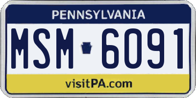 PA license plate MSM6091