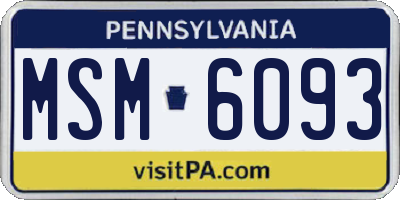 PA license plate MSM6093