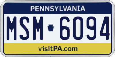 PA license plate MSM6094