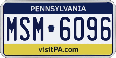 PA license plate MSM6096