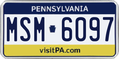 PA license plate MSM6097