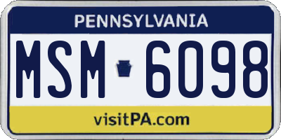 PA license plate MSM6098