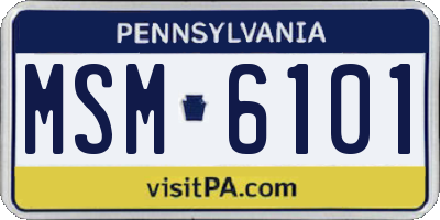 PA license plate MSM6101
