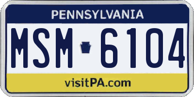 PA license plate MSM6104