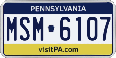 PA license plate MSM6107