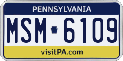 PA license plate MSM6109