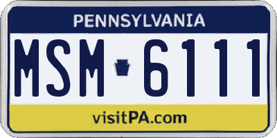 PA license plate MSM6111