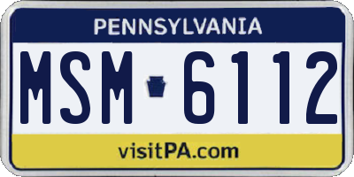 PA license plate MSM6112