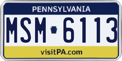 PA license plate MSM6113