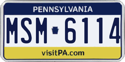 PA license plate MSM6114