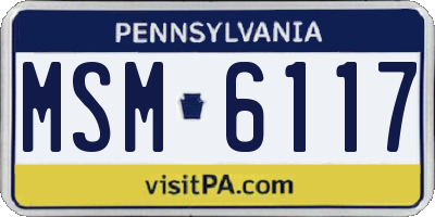 PA license plate MSM6117
