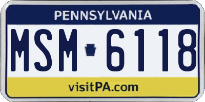 PA license plate MSM6118