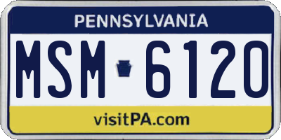 PA license plate MSM6120