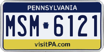 PA license plate MSM6121