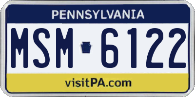 PA license plate MSM6122