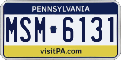 PA license plate MSM6131