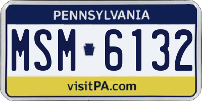 PA license plate MSM6132