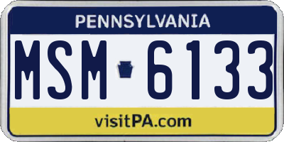 PA license plate MSM6133