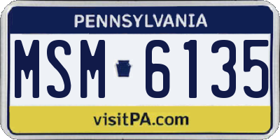 PA license plate MSM6135