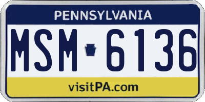 PA license plate MSM6136